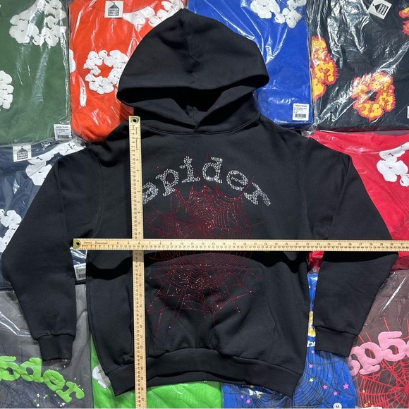 Sp5der OG Rhinestone Hoodie ‘Black’ - Picture 2 of 6